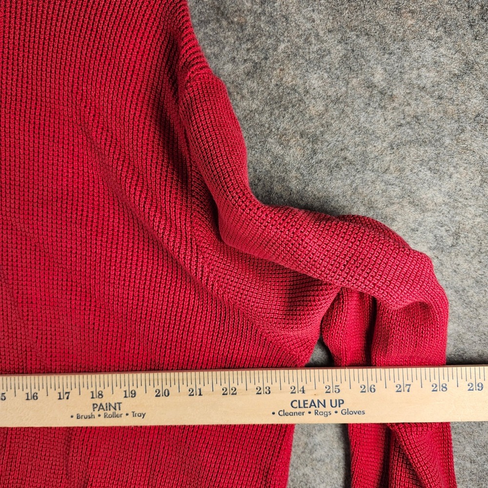 Greg Norman Mens Red 1/4 Zip Waffle Knit Sweater M India Golf Casual Relaxed Fit - Picture 4 of 10